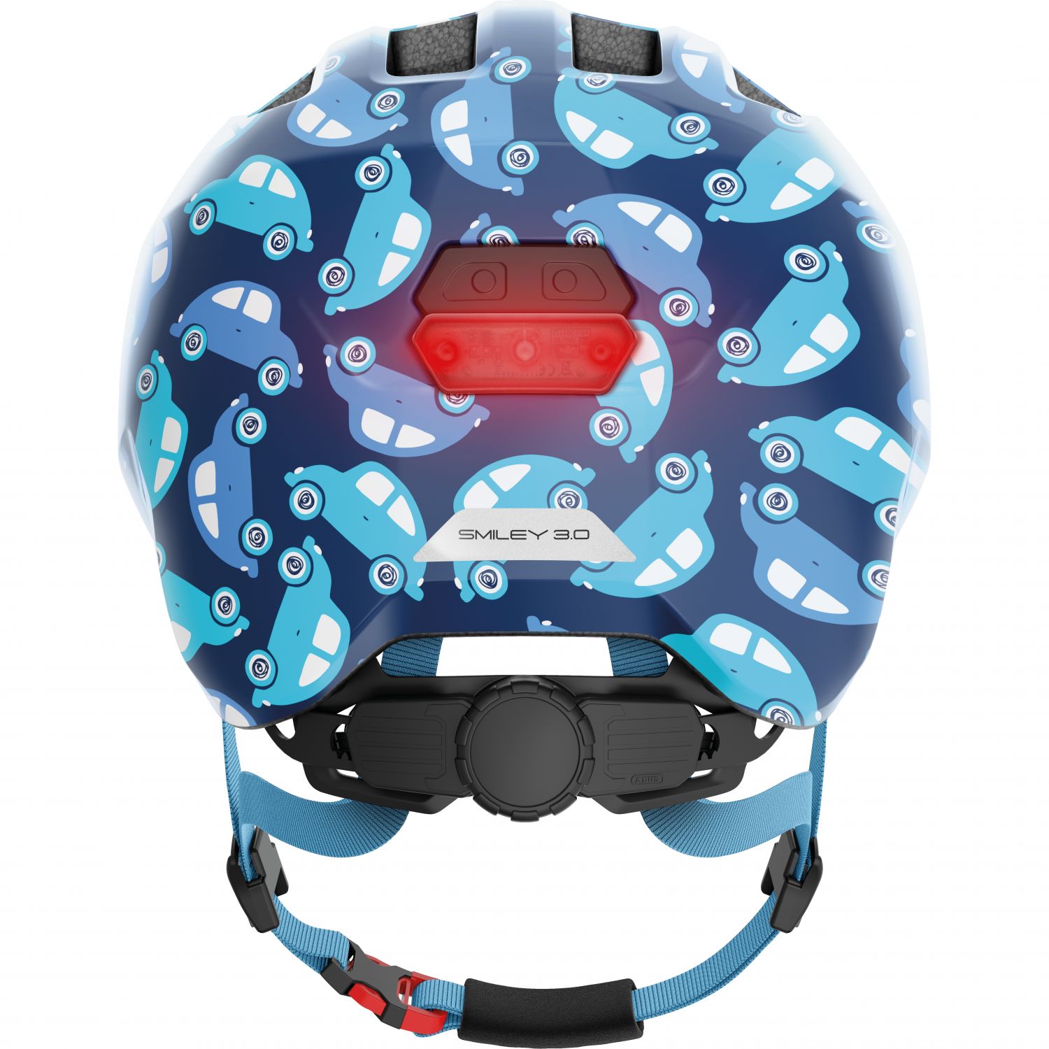 Abus Smiley 3.0 LED, cykelhjelm, junior, blue car