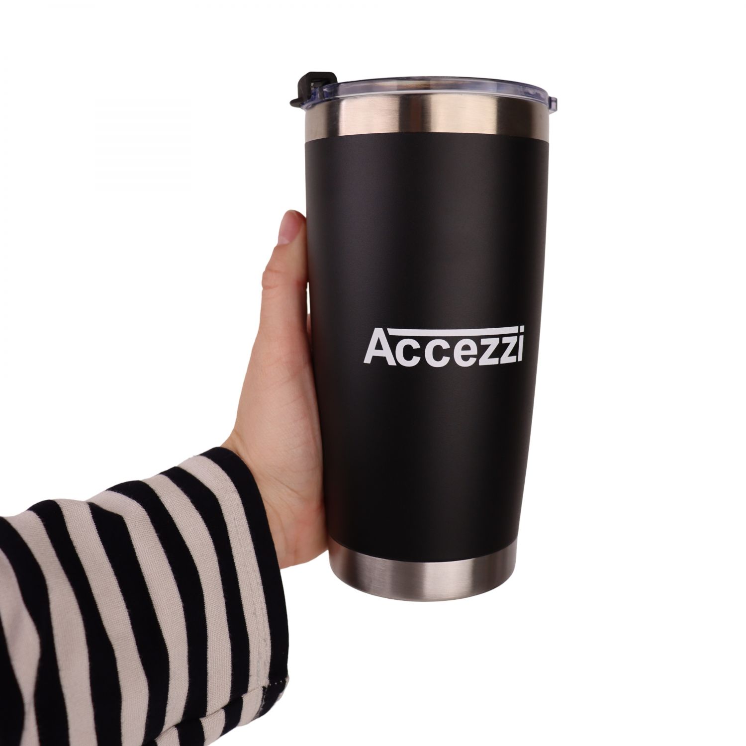 Accezzi 20oz stainless steel tumbler, black