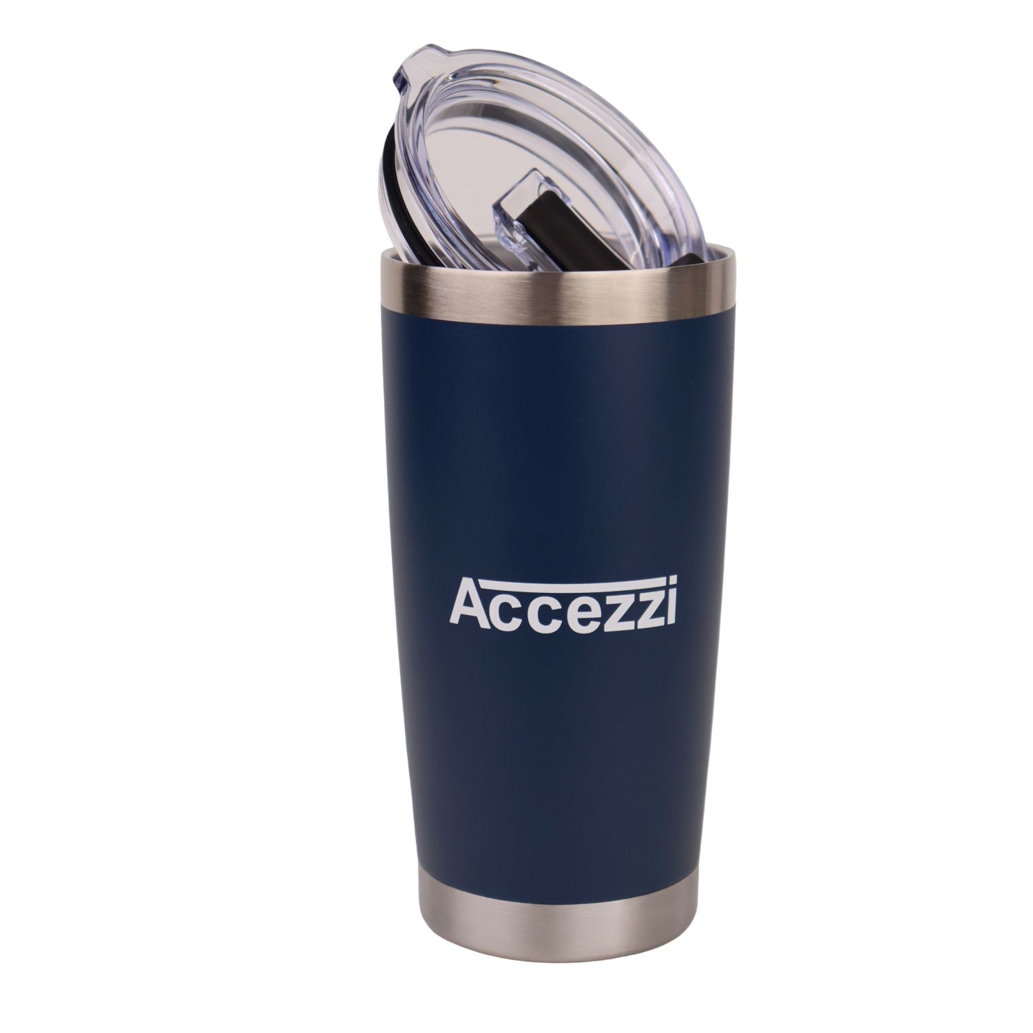 Accezzi 20oz stainless steel tumbler, navy blue