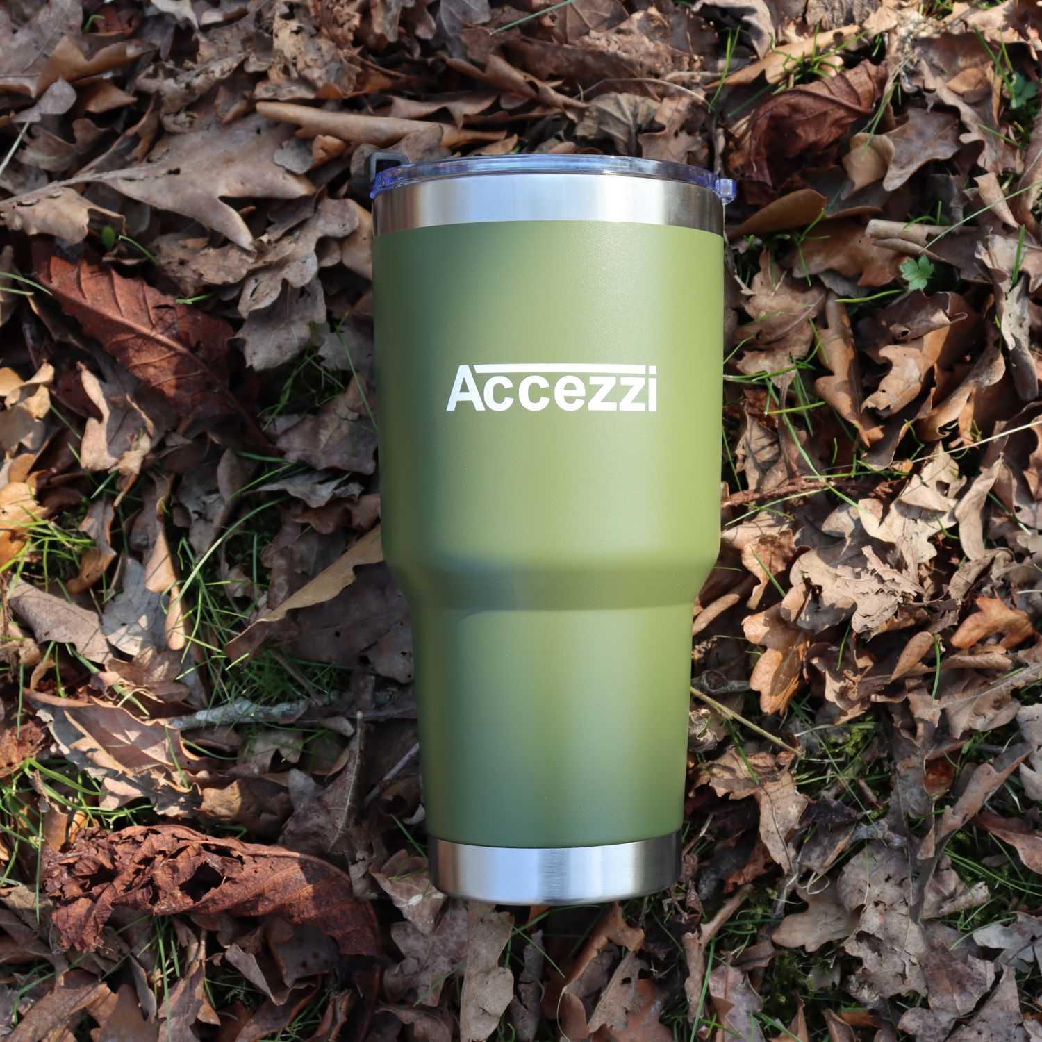 Accezzi 30oz stainless steel tumbler, army green
