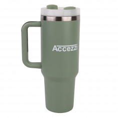 Accezzi 40oz stainless steel tumbler, bay leaf