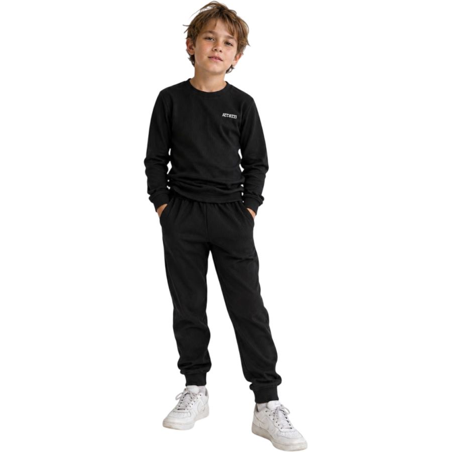 Accezzi Baselayer, ropa interior térmica de esquí, junior, negro