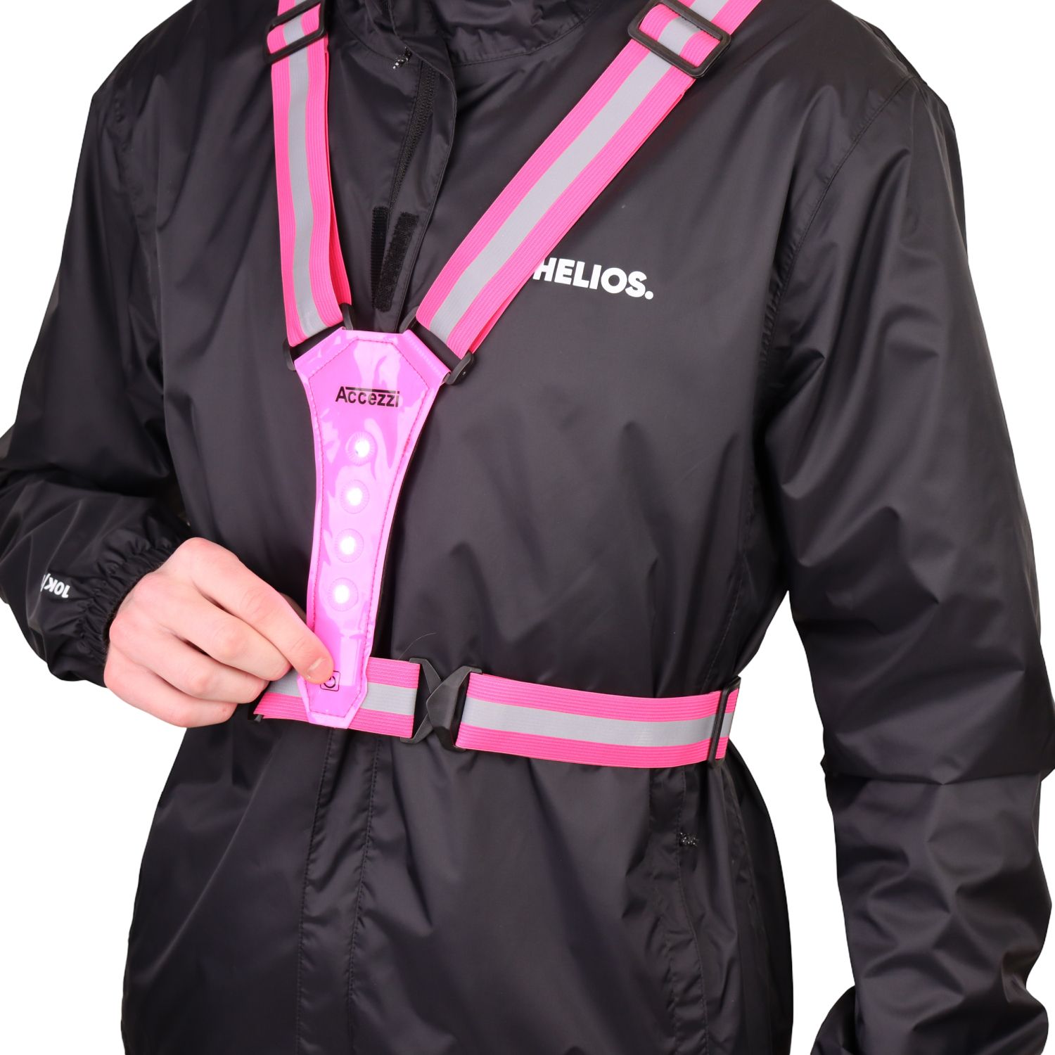 Accezzi LED reflexná vesta, ružová