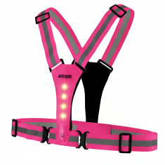 Accezzi LED reflexná vesta, ružová