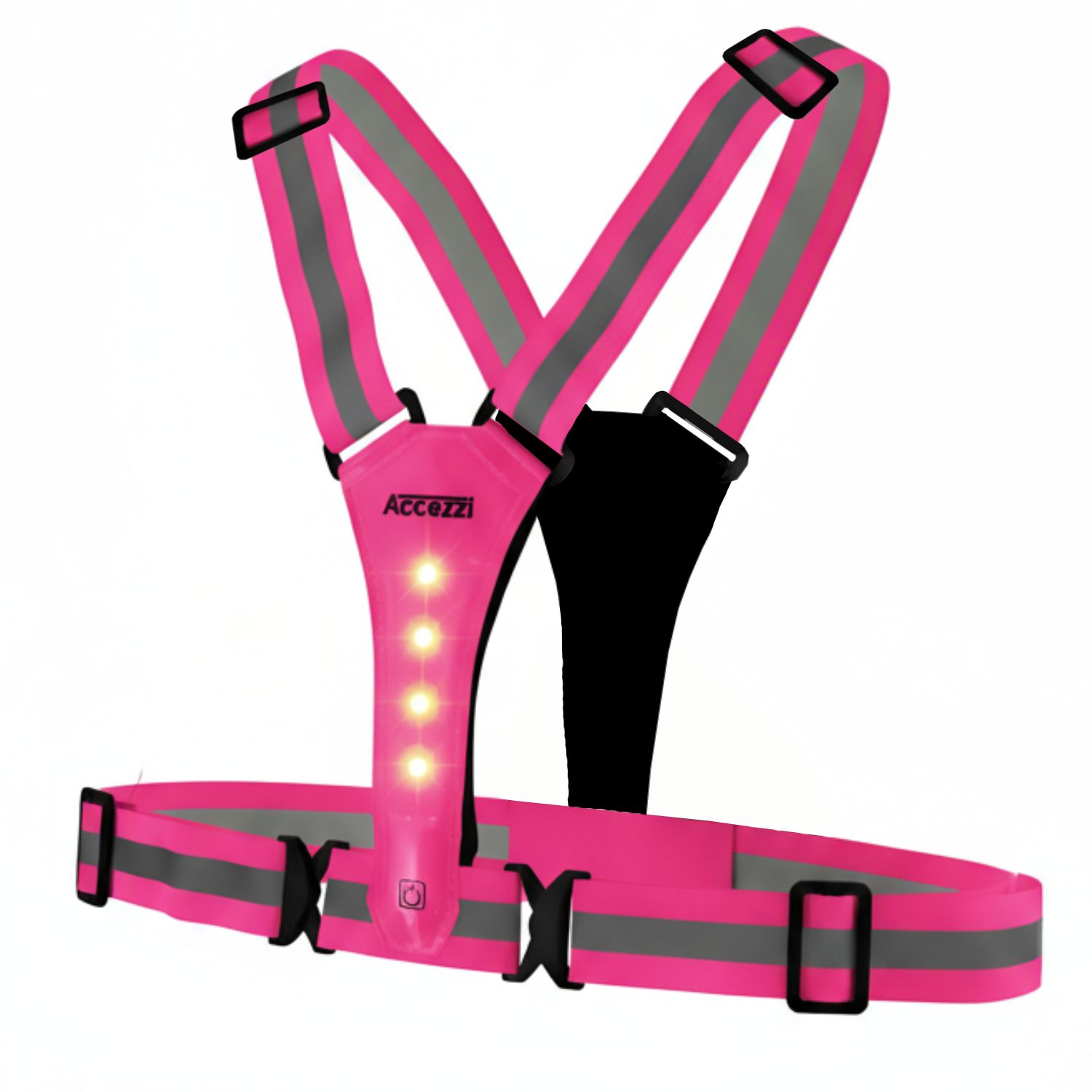 Accezzi LED reflexná vesta, ružová