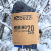 Accezzi Merino 20, chaussettes de ski, 2 paires, junior, bleu