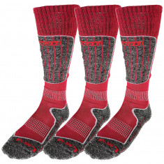 Accezzi Merino 20, chaussettes de ski, 3 paires, rouge