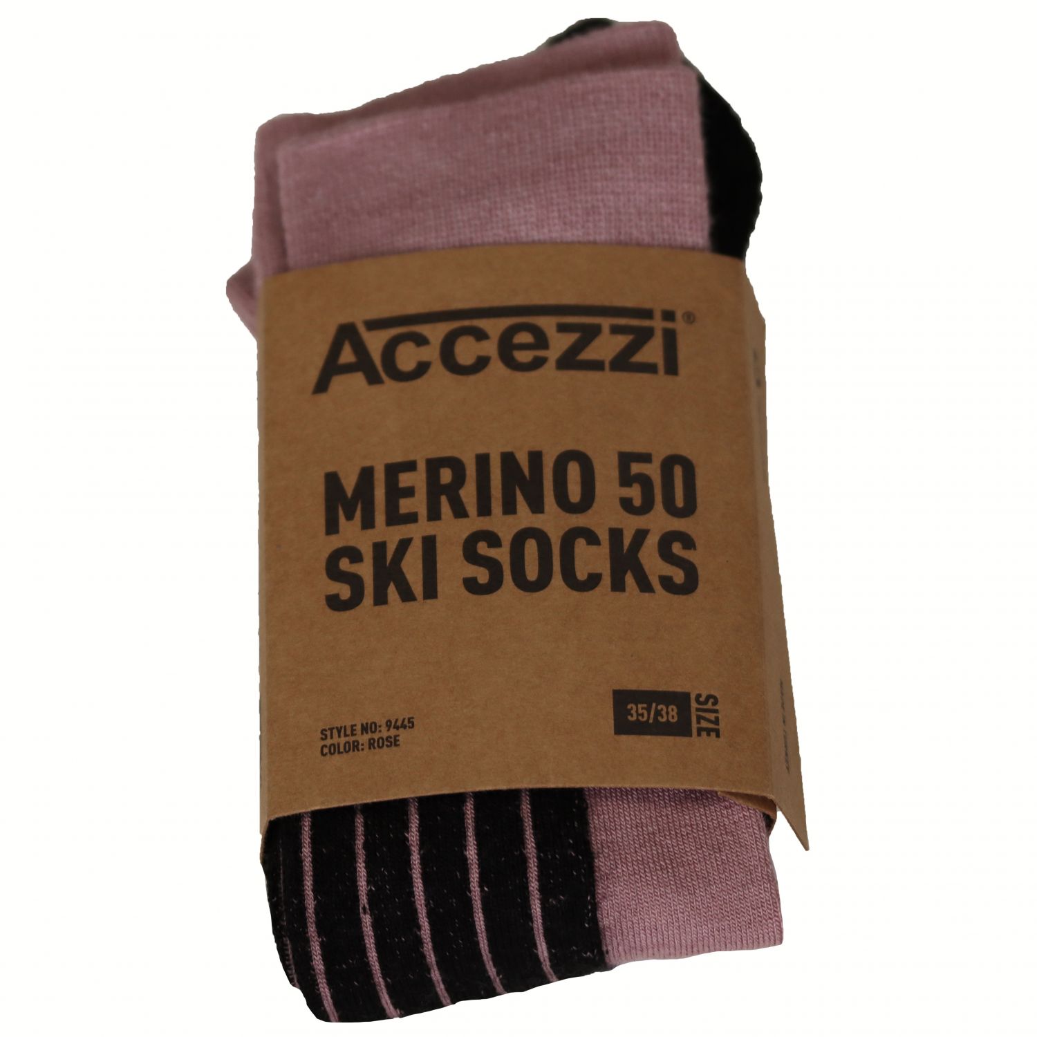 Accezzi Merino 20, chaussettes de ski, femmes, 3 paires, rose