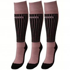 Accezzi Merino 20, chaussettes de ski, femmes, 3 paires, rose