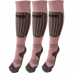 Accezzi Merino 20, chaussettes de ski, femmes, 3 paires, rose