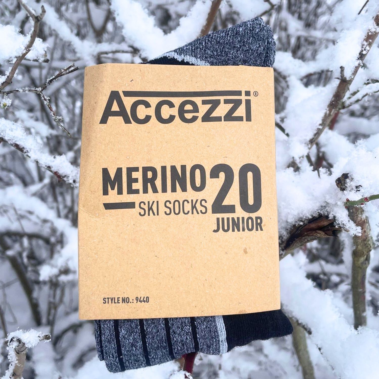 Accezzi Merino 20, skarpety narciarskie, junior, czarny