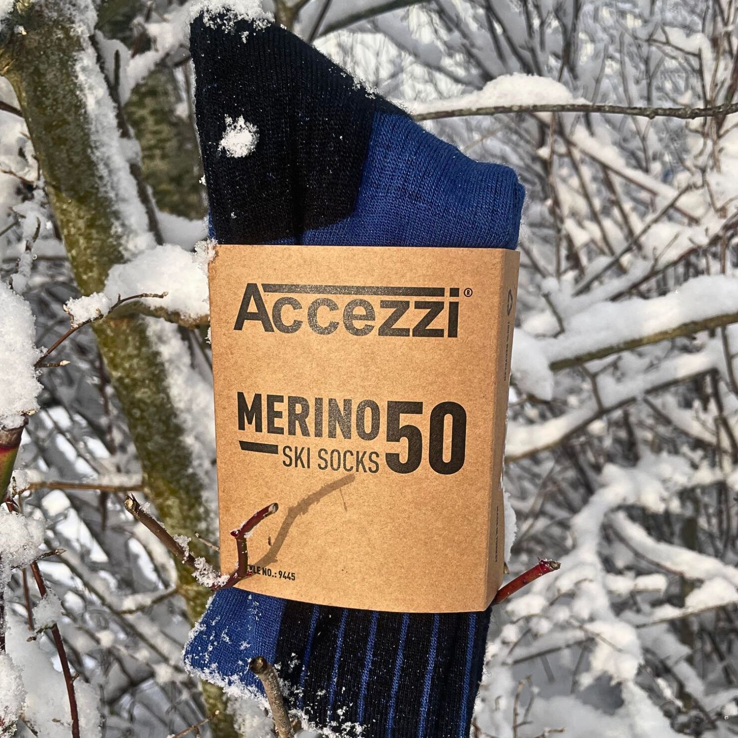Accezzi Merino 50, chaussettes de ski, bleu