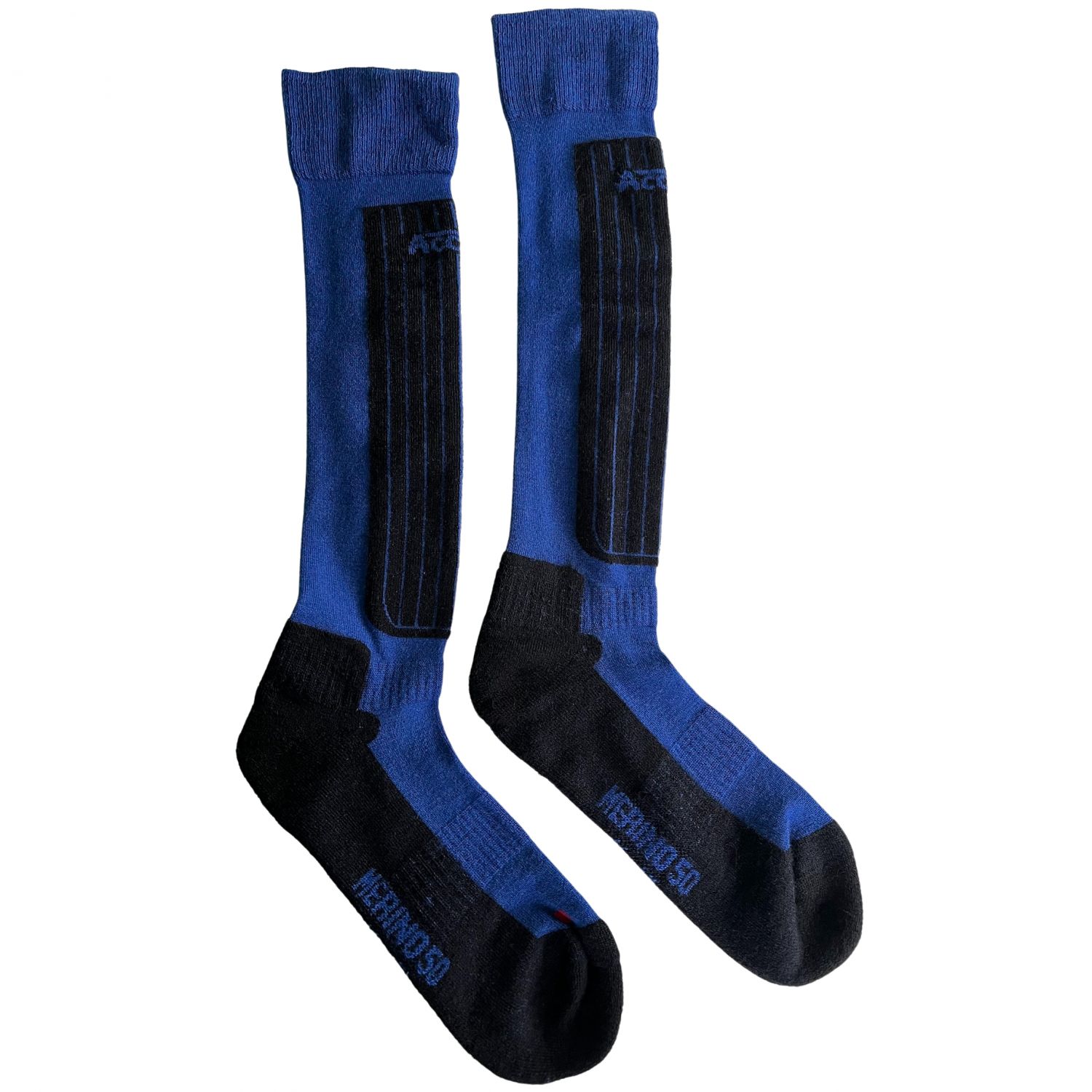 Accezzi Merino 50, ski sokken, 2 paar, blauw