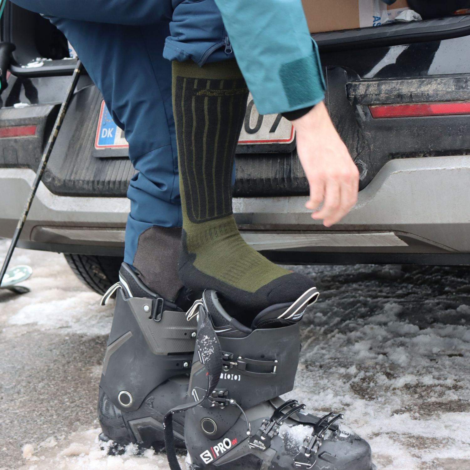 Accezzi Merino 80, ski socks, army