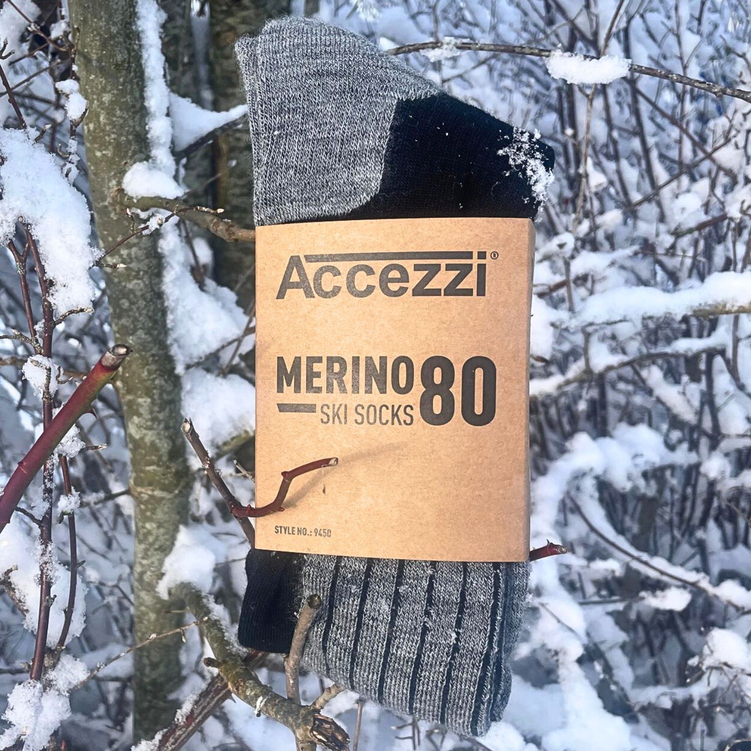Accezzi Merino 80, ski sokken, zwart
