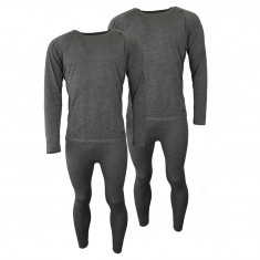 Accezzi Merino, biancheria intima da sci, uomo, grigio, 2 set