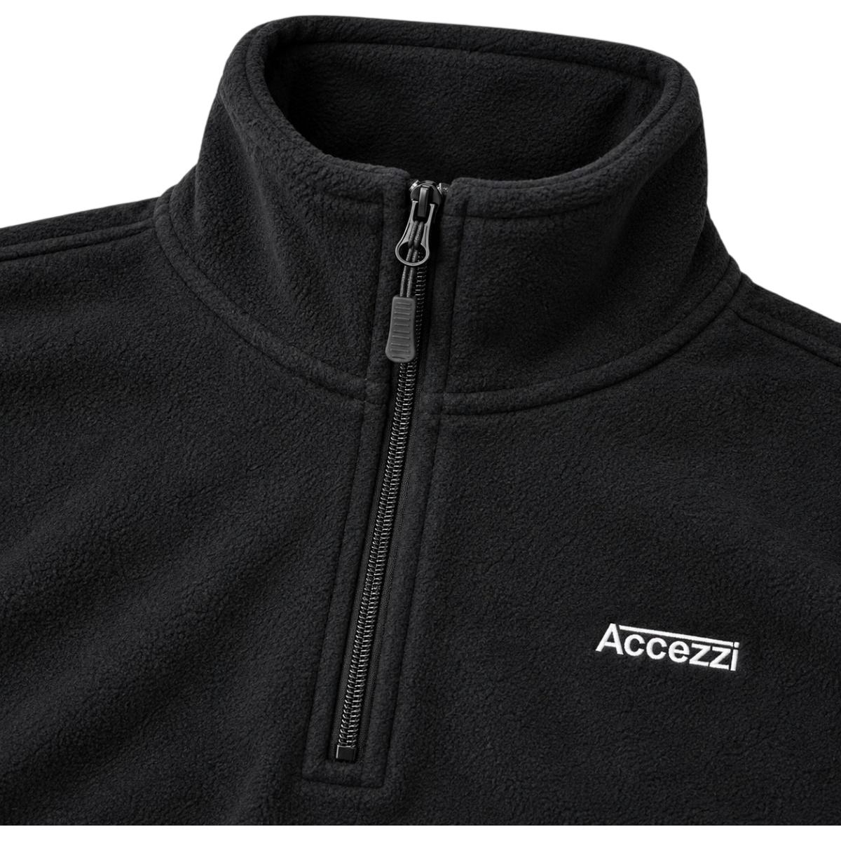 Accezzi, polaire 1/2 zip, homme, noir