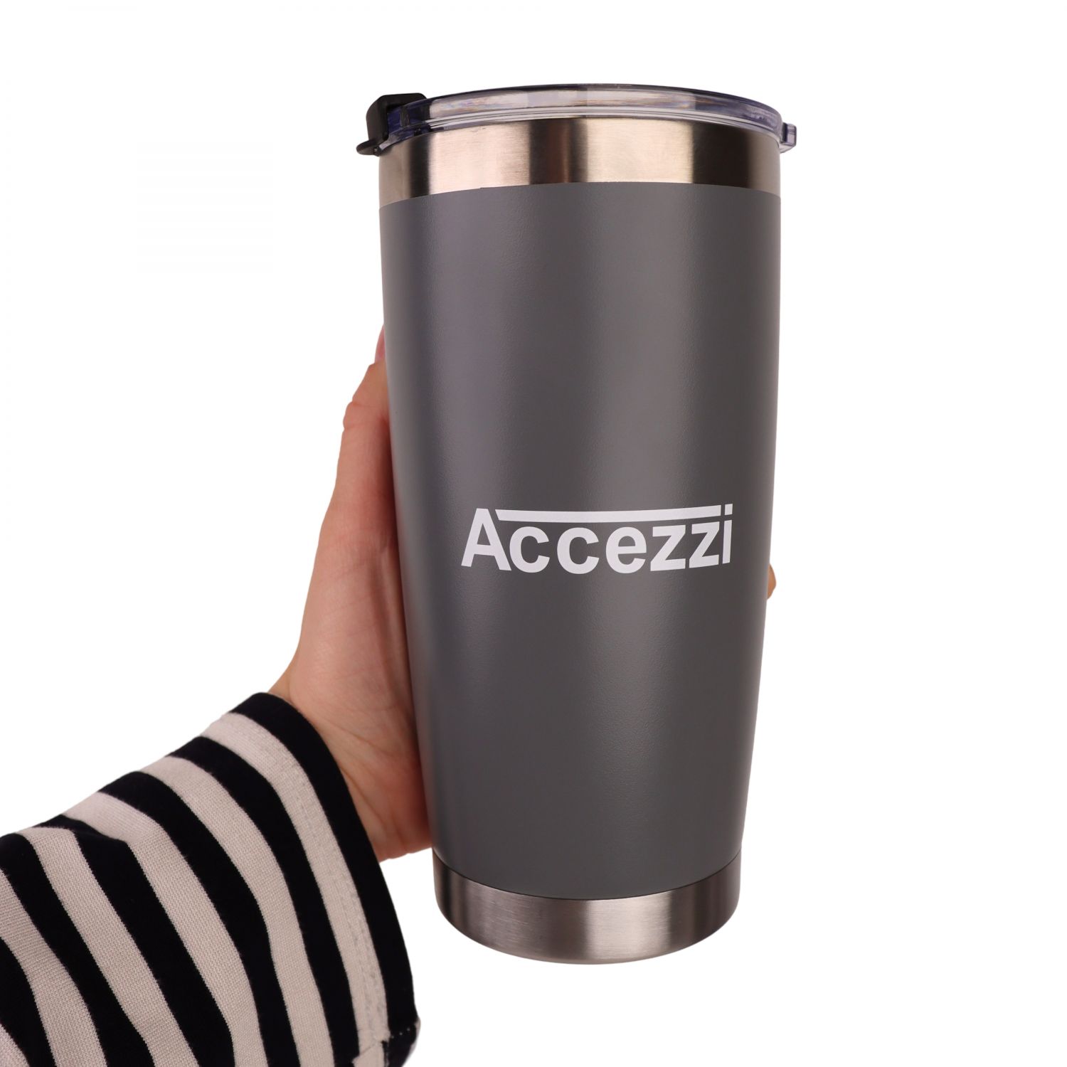 Accezzi 20oz stainless steel tumbler, grey