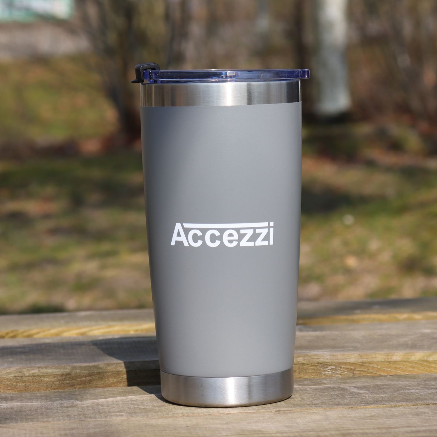Accezzi 20oz stainless steel tumbler, grey