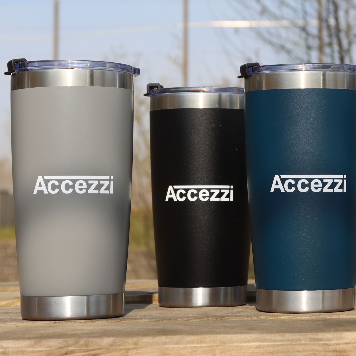 Accezzi 20oz stainless steel tumbler, grey