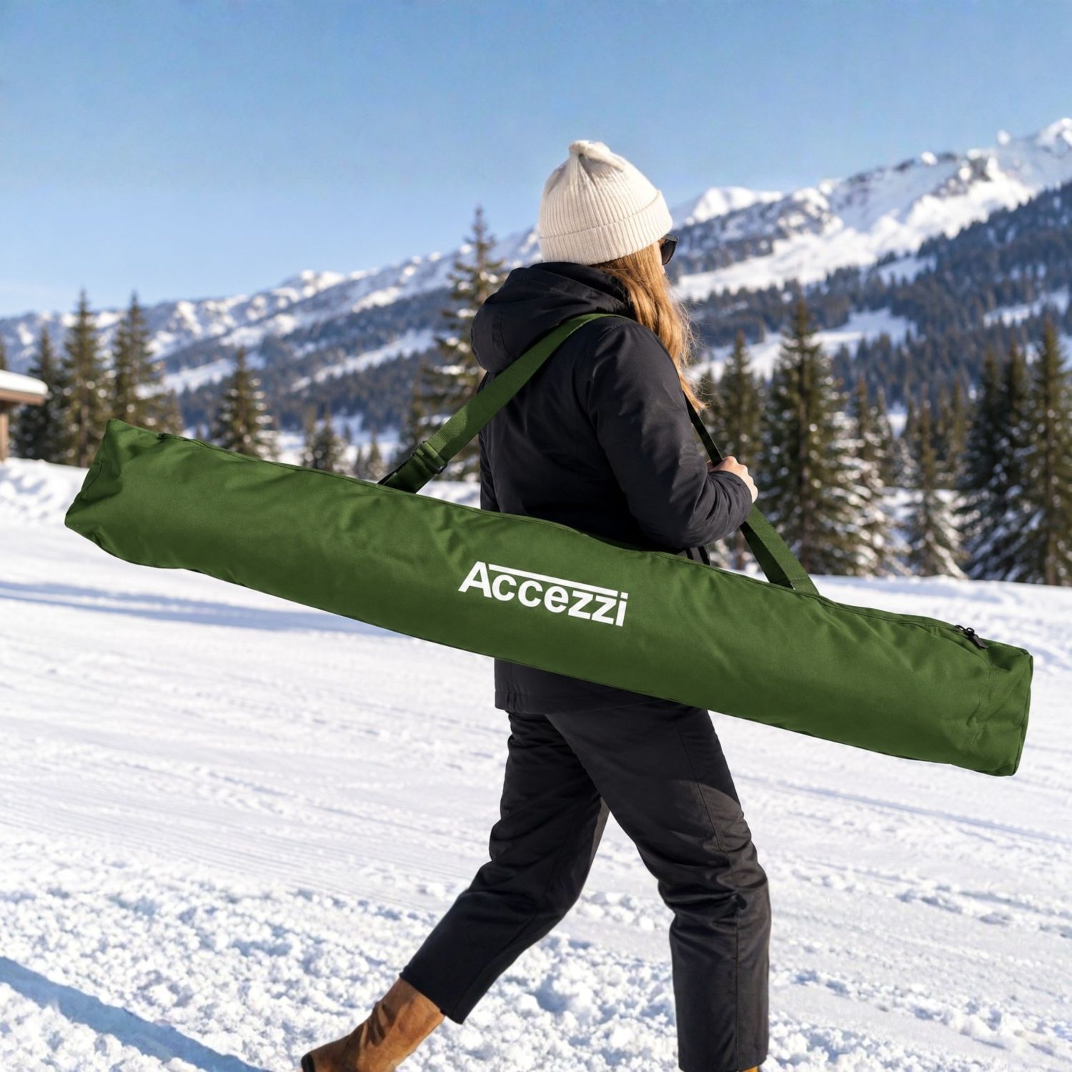 Accezzi Wagrain, housse à skis, vert