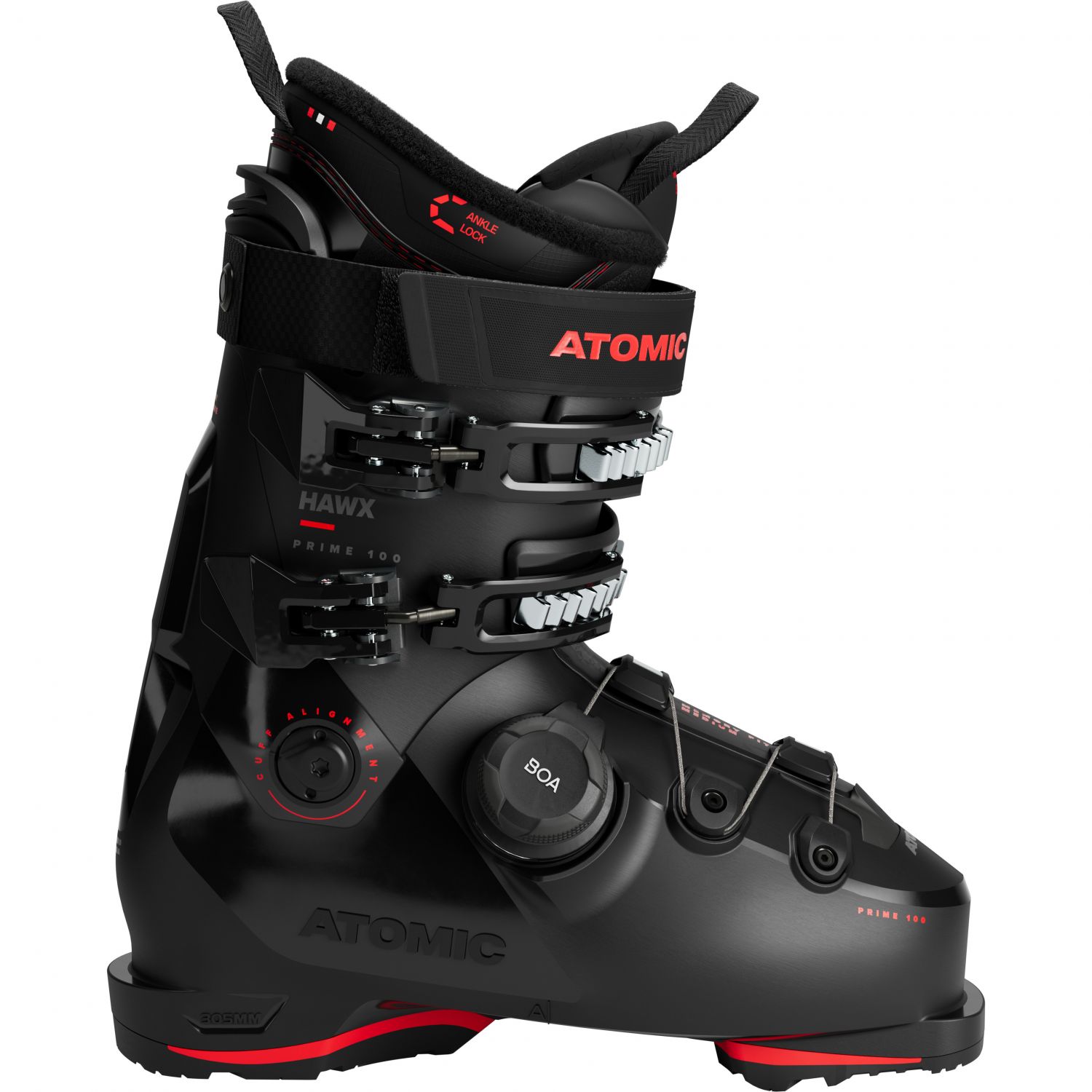 Atomic Hawx Prime 100 BOA, Skistøvler, Herre, Black/Red