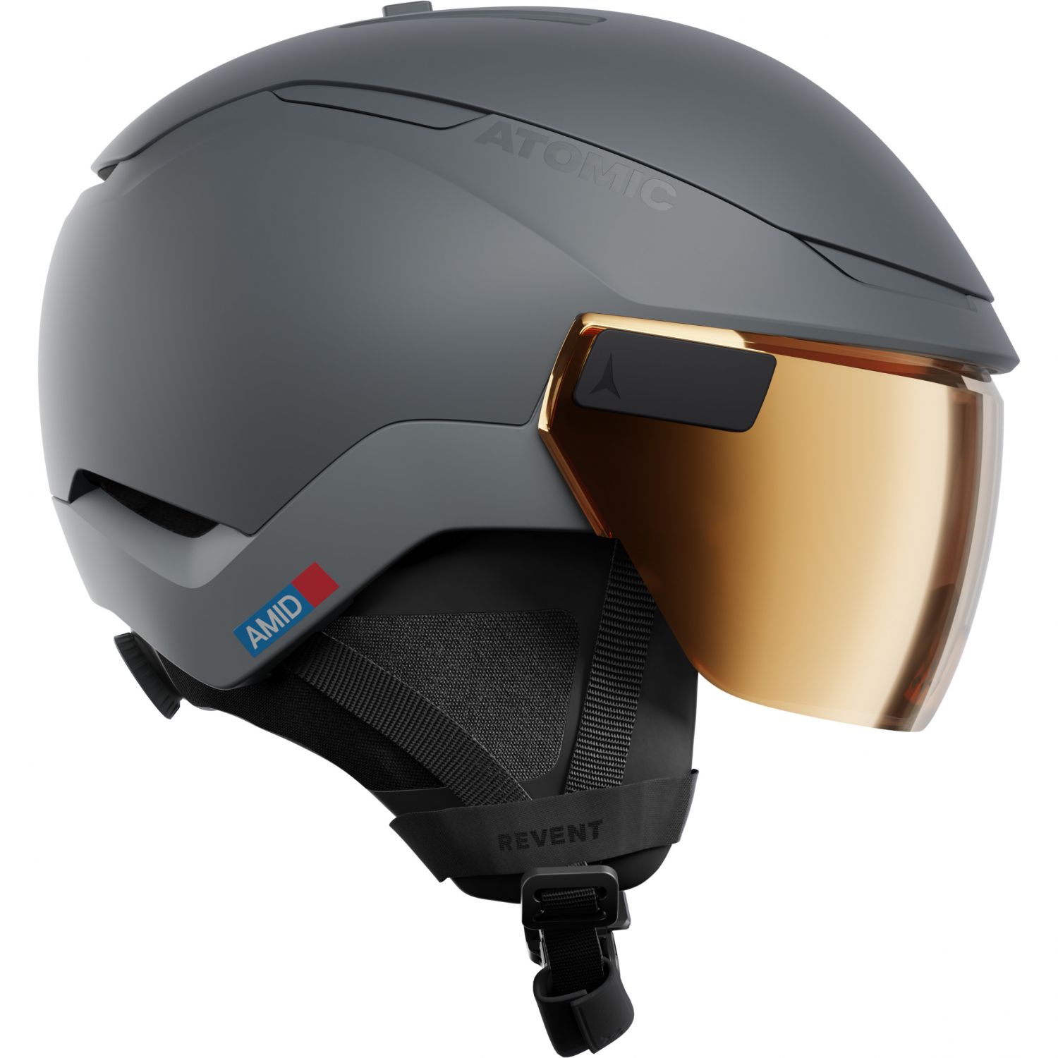 Atomic Revent GT Amid Visor HD Photo, laskettelukypärä visiirillä, harmaa