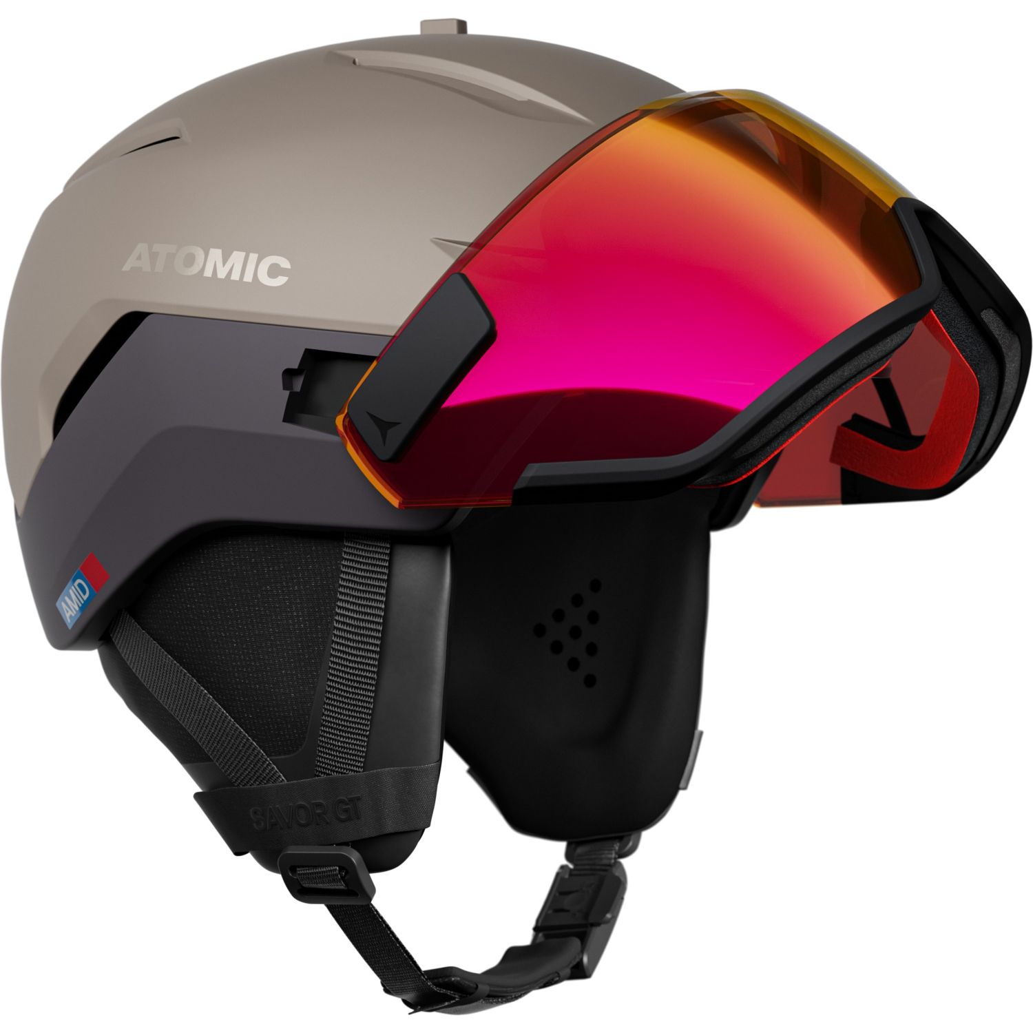 Atomic Savor GT Amid Visor Photo, skihjelm med visir, beige