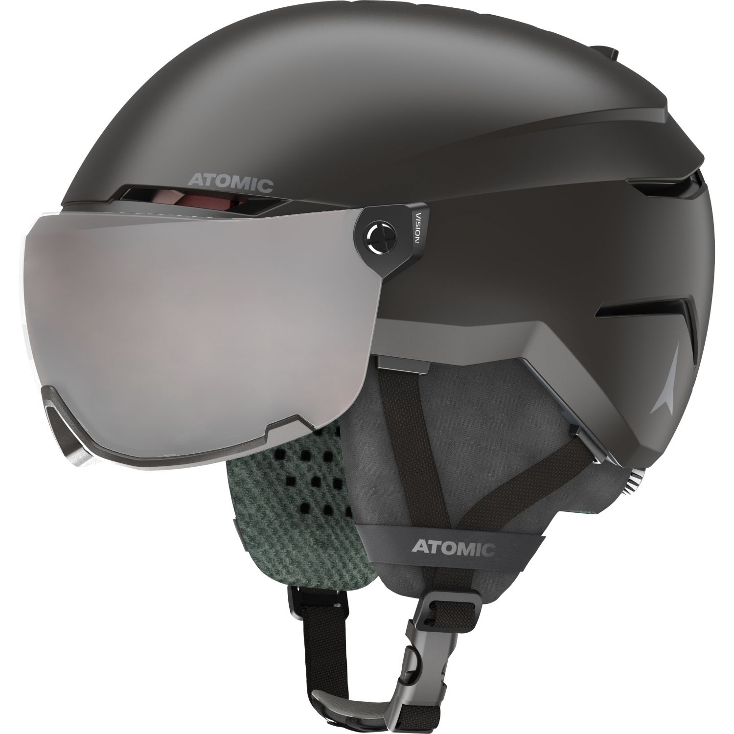 Atomic Savor Visor, laskettelukypärä visiirillä, junior, musta