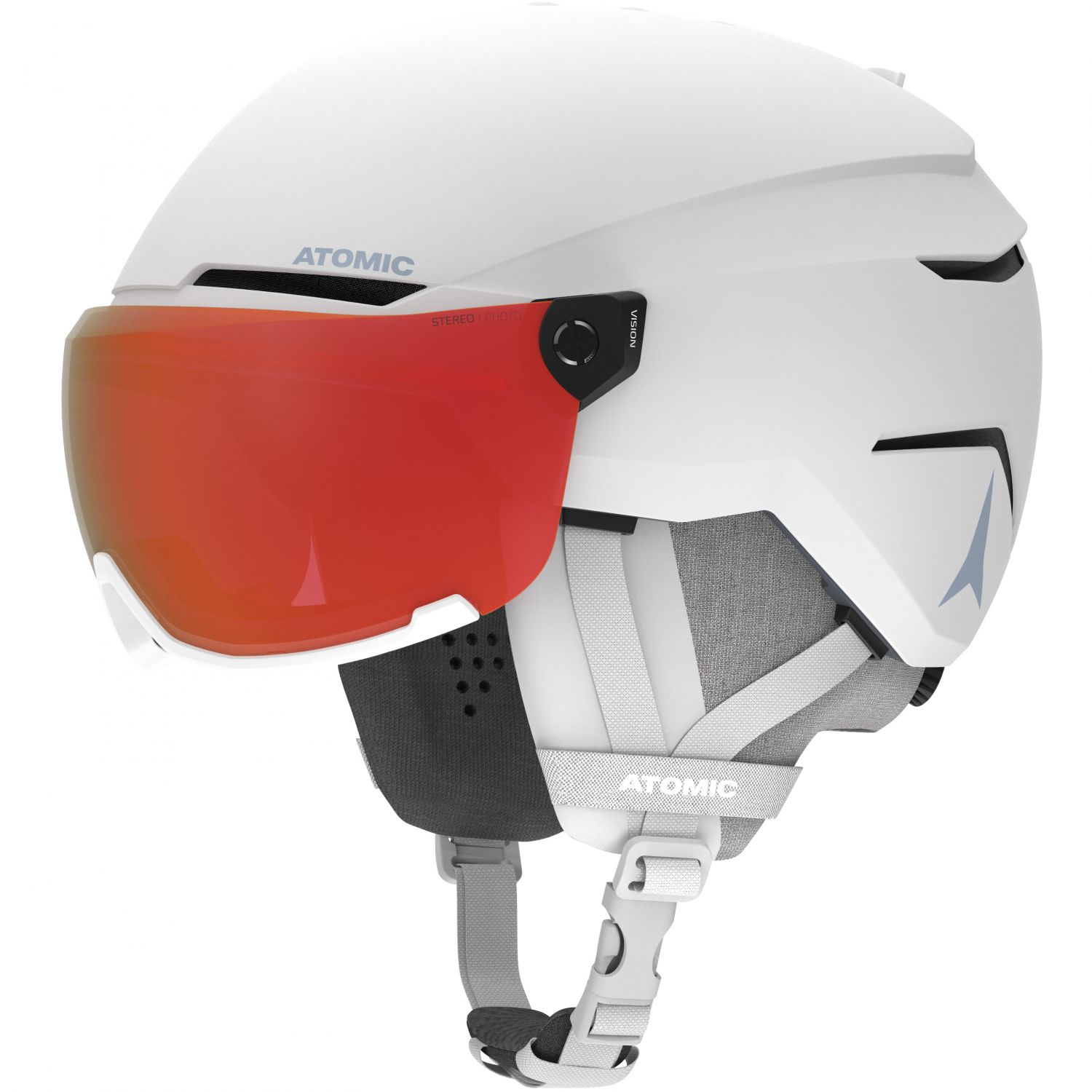 Atomic Savor Visor Photo, Skihelm mit Visier, weiß