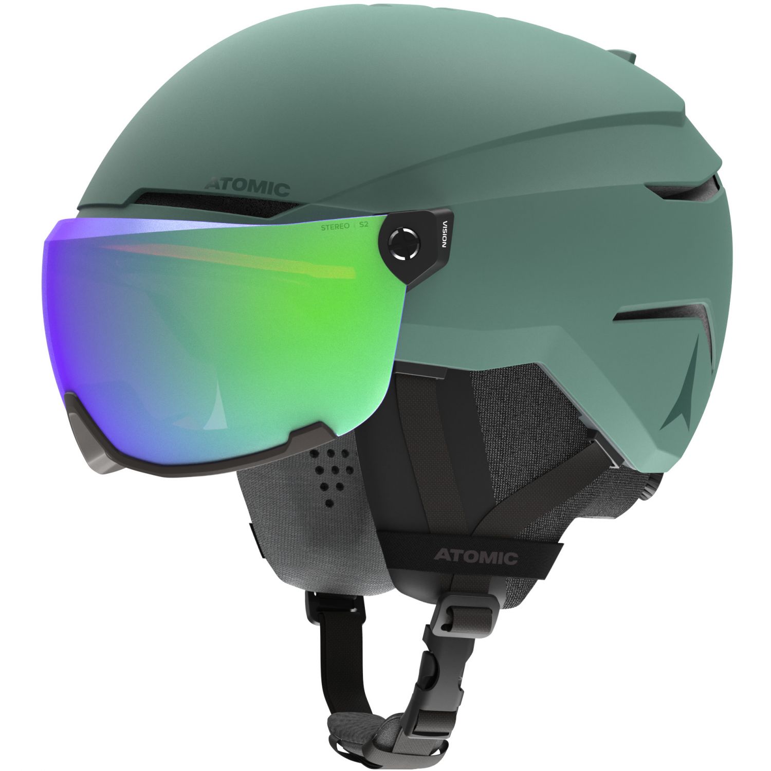 Atomic Savor Visor Stereo, casque de ski à visière, vert