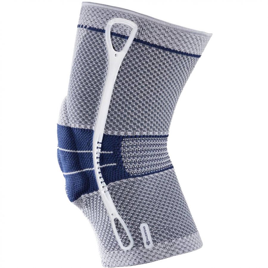 Bauerfeind GenuTrain 8, knæbandage w. silicone band, titan