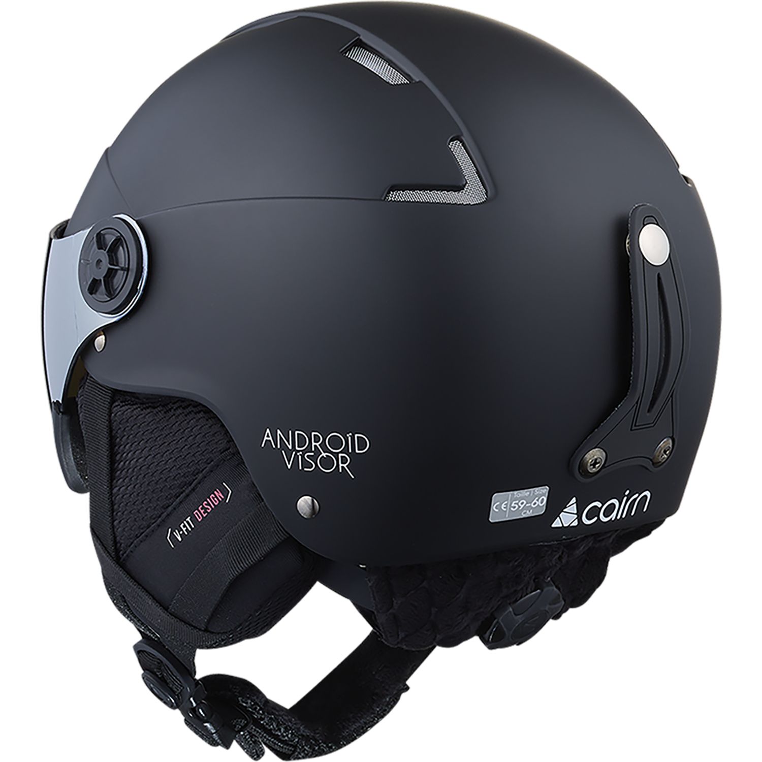 Cairn Android visor, laskettelukypärä visiirillä, musta