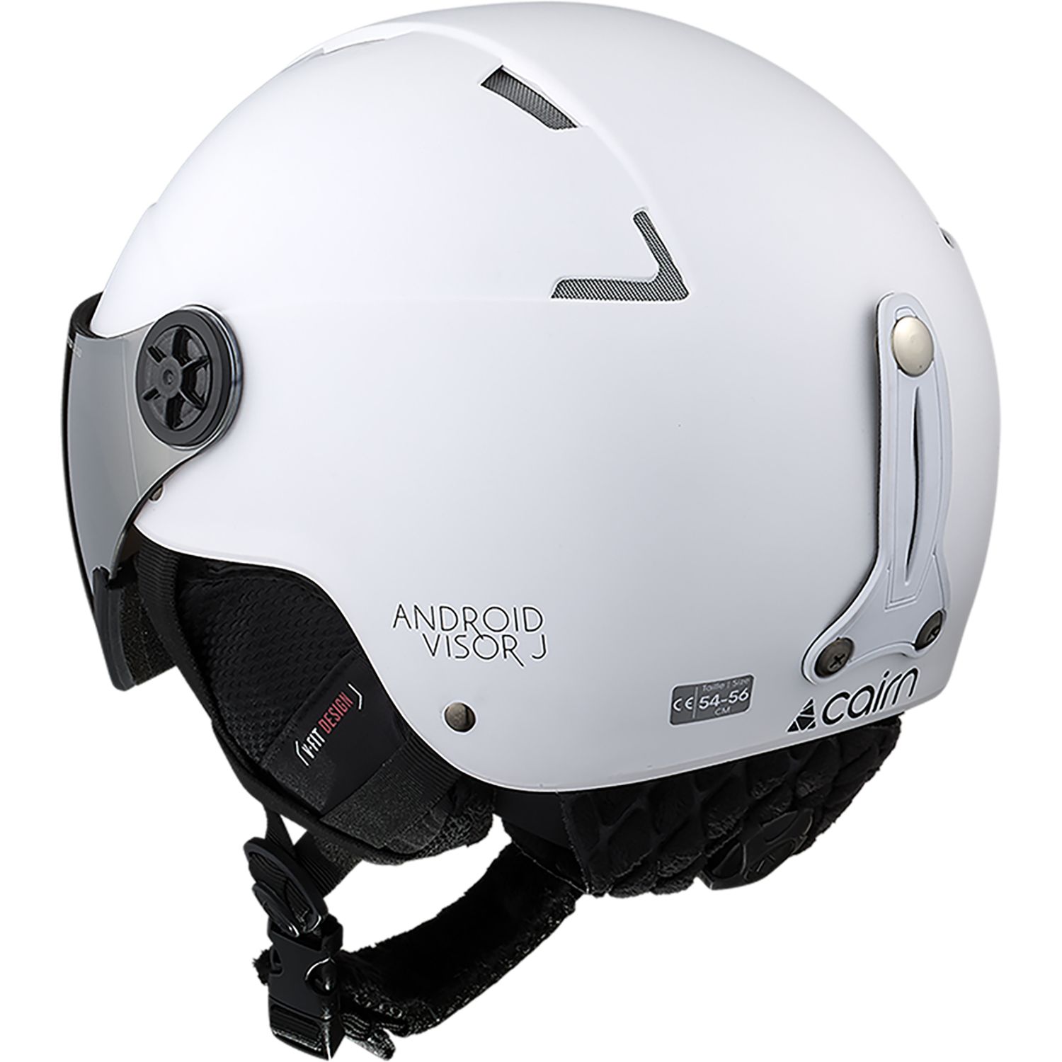 Cairn Android Visor, lyžařská helma s hledím, junior, bílá