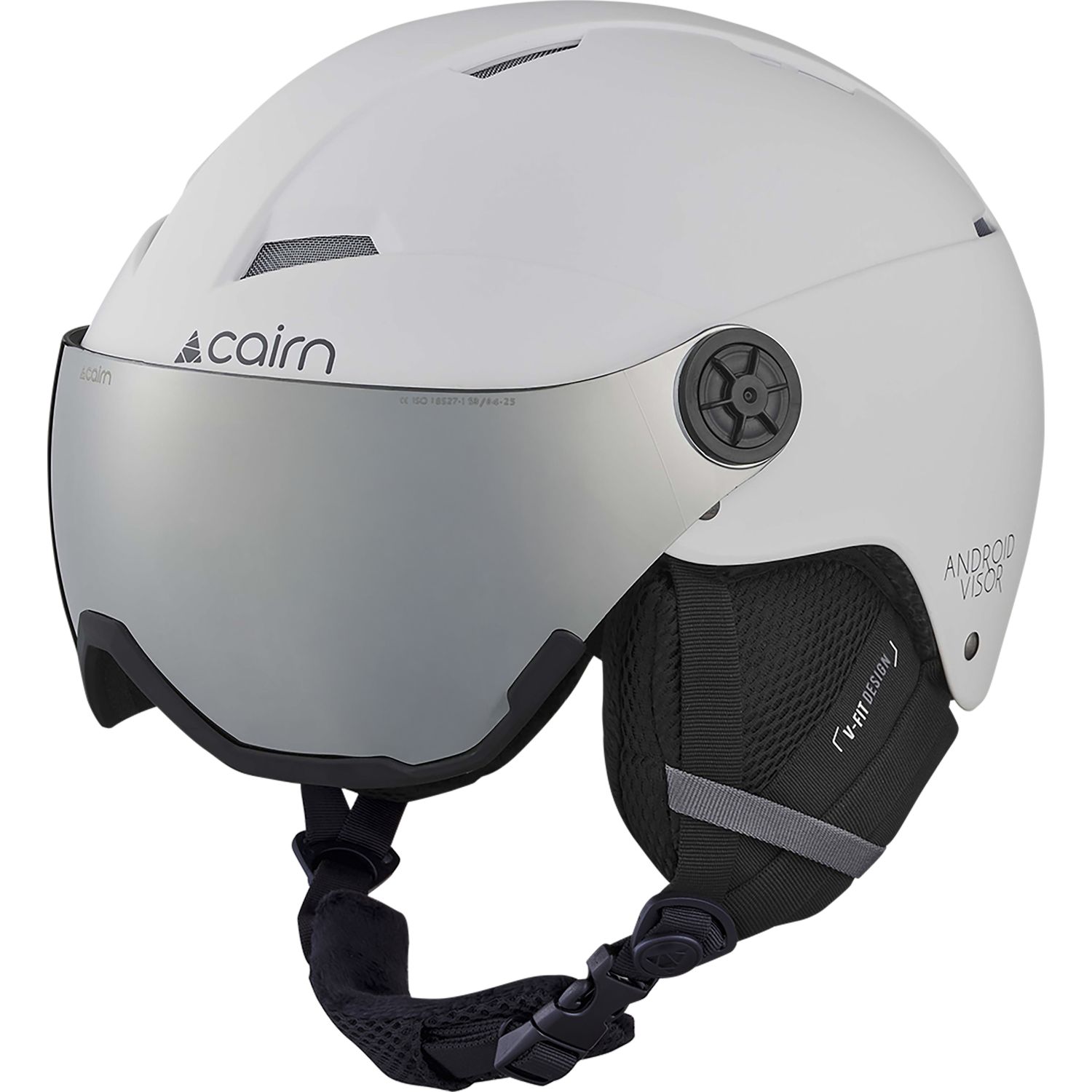 Cairn Android Visor, skihelm met vizier, wit
