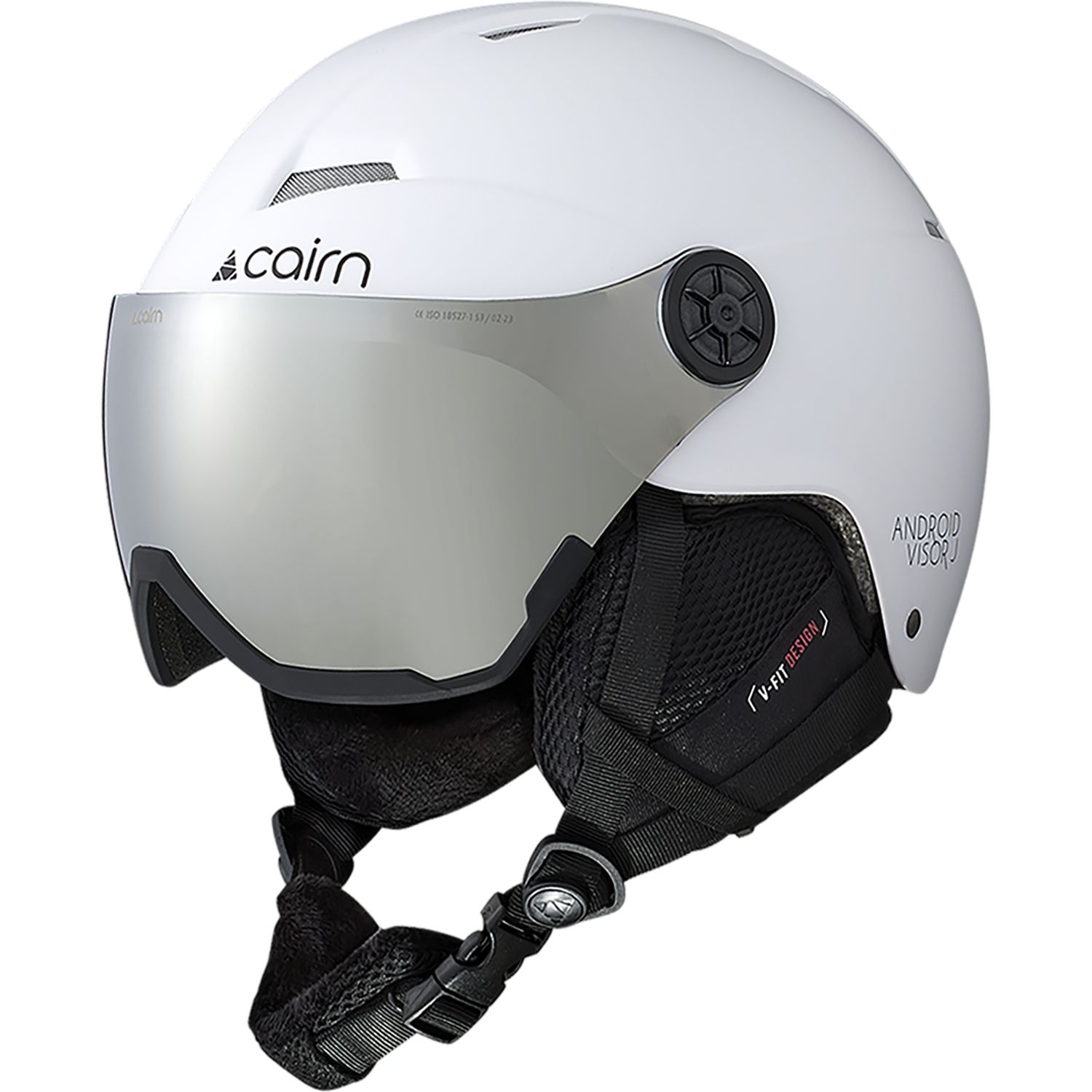 Cairn Android Visor, skihjelm med visir, junior, hvid
