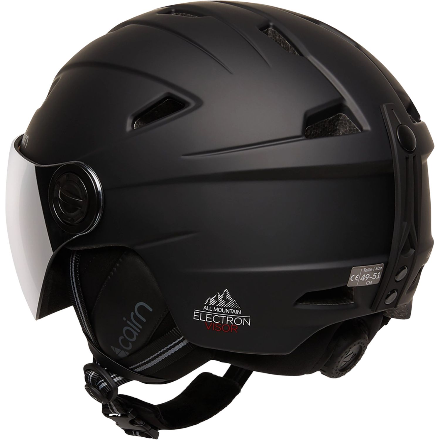 Cairn Electron, kask narciarski z szybą, matowy czarny