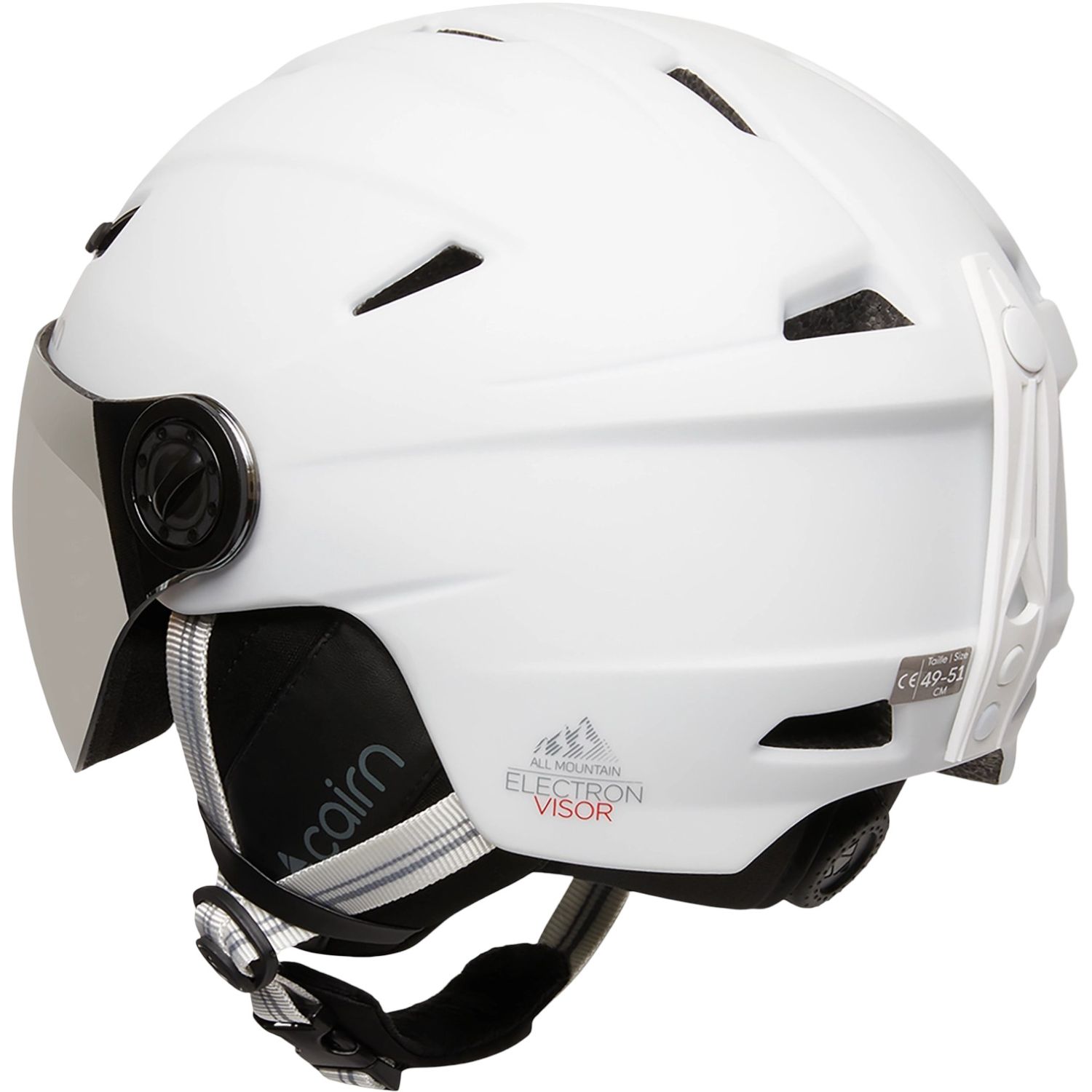 Cairn Electron, skihelm met vizier, mat wit