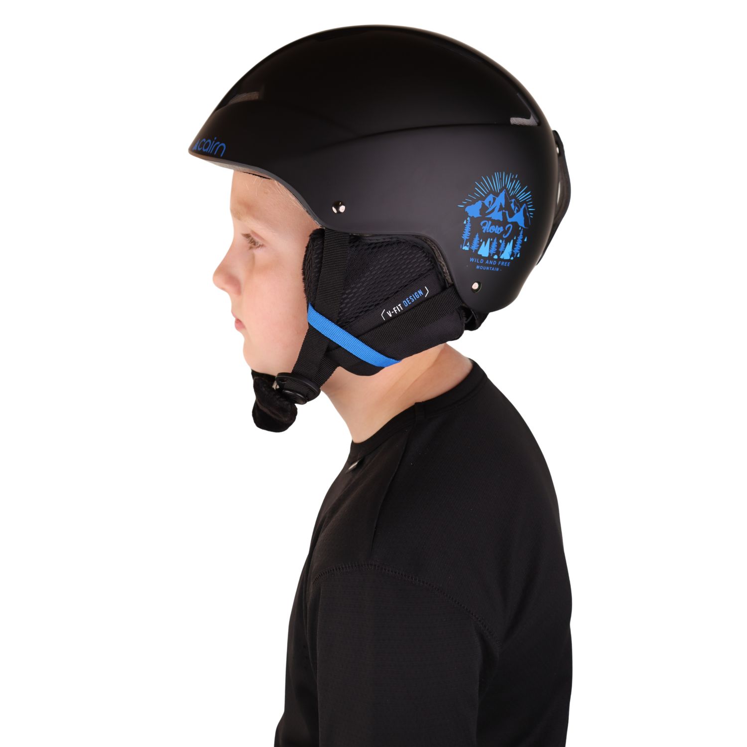 Cairn Flow, ski helmet, junior, mat black blue