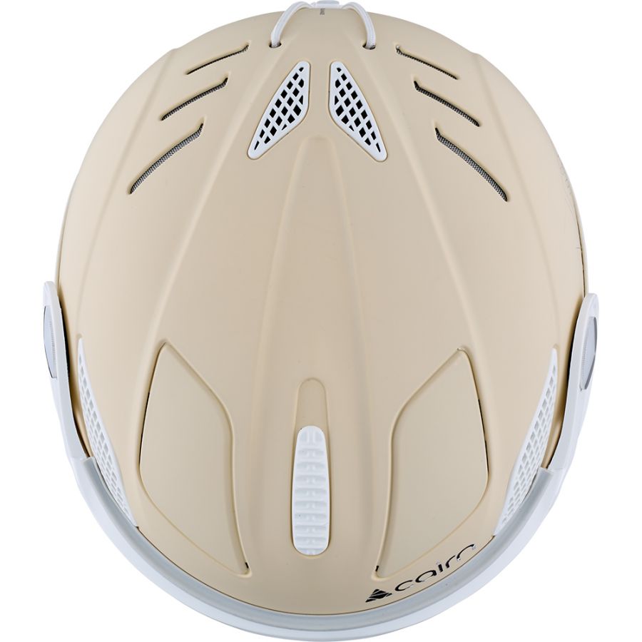 Cairn Helios Leather Evolight NXT, casco da sci con visiera, beige opaco