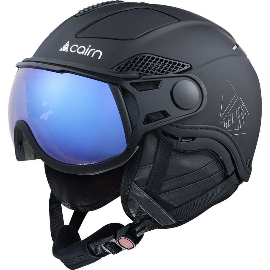 Cairn Helios Leather Evolight NXT, kask narciarski z wizjerem, czarny matowy