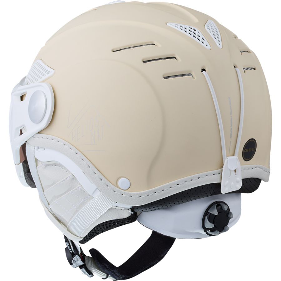 Cairn Helios Leather Evolight NXT, ski helmet with visor, mat cream