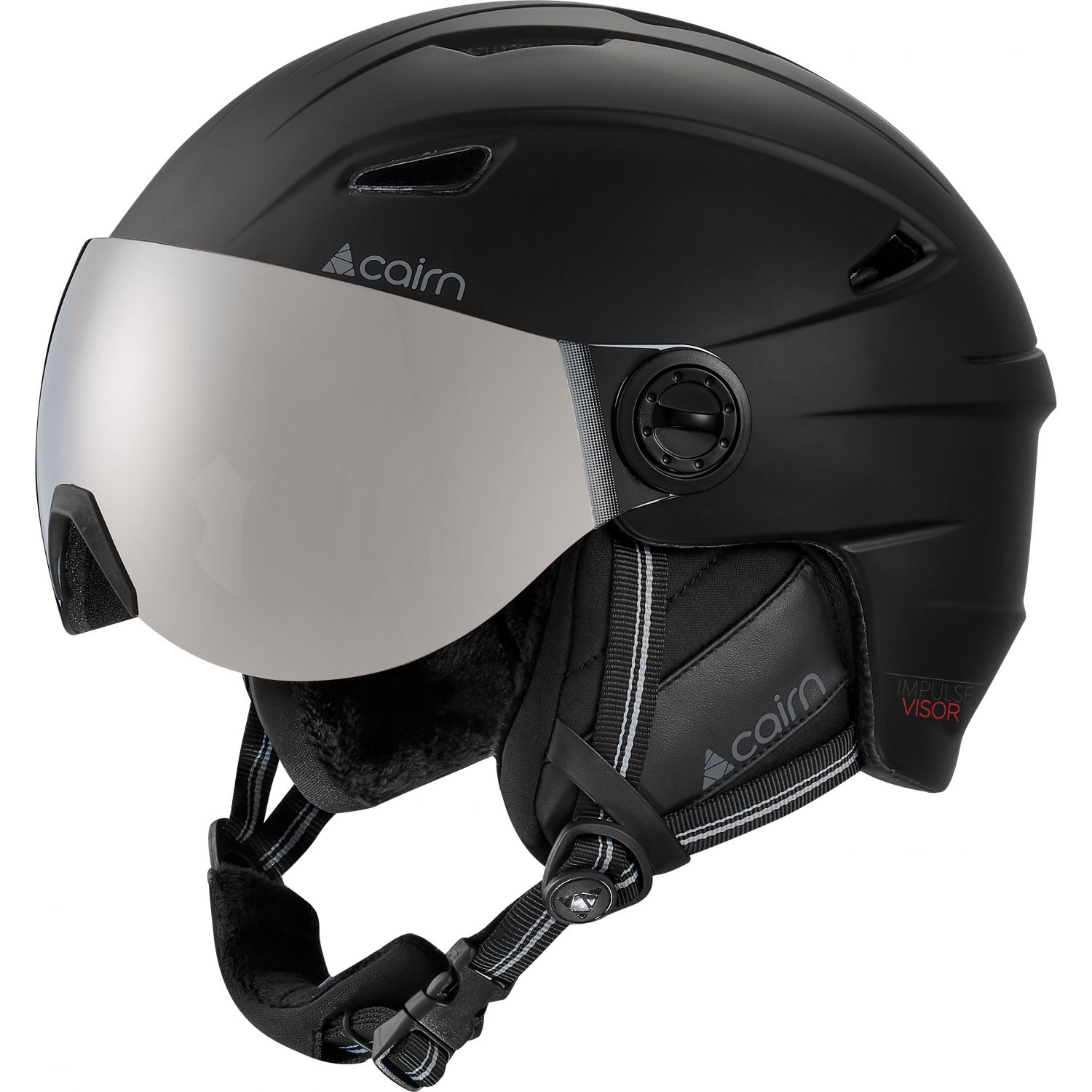 Cairn Impulse, kask narciarski z daszkiem, juniorski, czarny