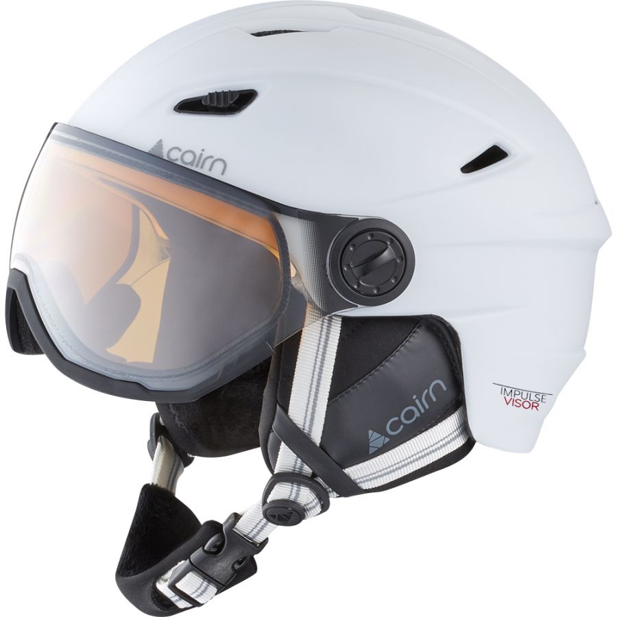 Cairn Impulse Visor Photochromic, kask narciarski z wizjerem, matowy biały