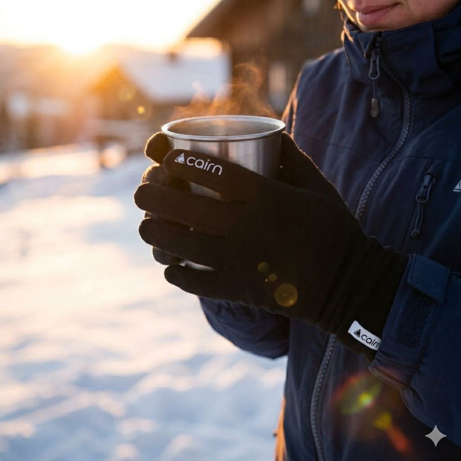 Cairn Merinos Touch, gants intérieurs, noir