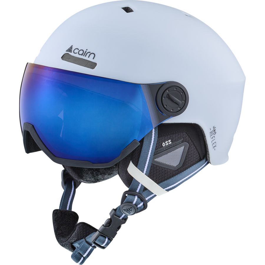 Cairn Reflex Visor, kask narciarski z wizjerem, matowy biały