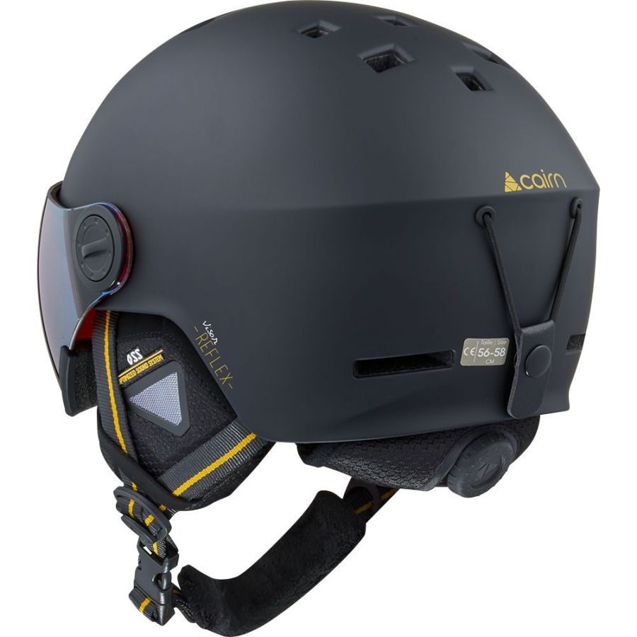 Cairn Reflex Visor, skihjelm med visir, sort/guld