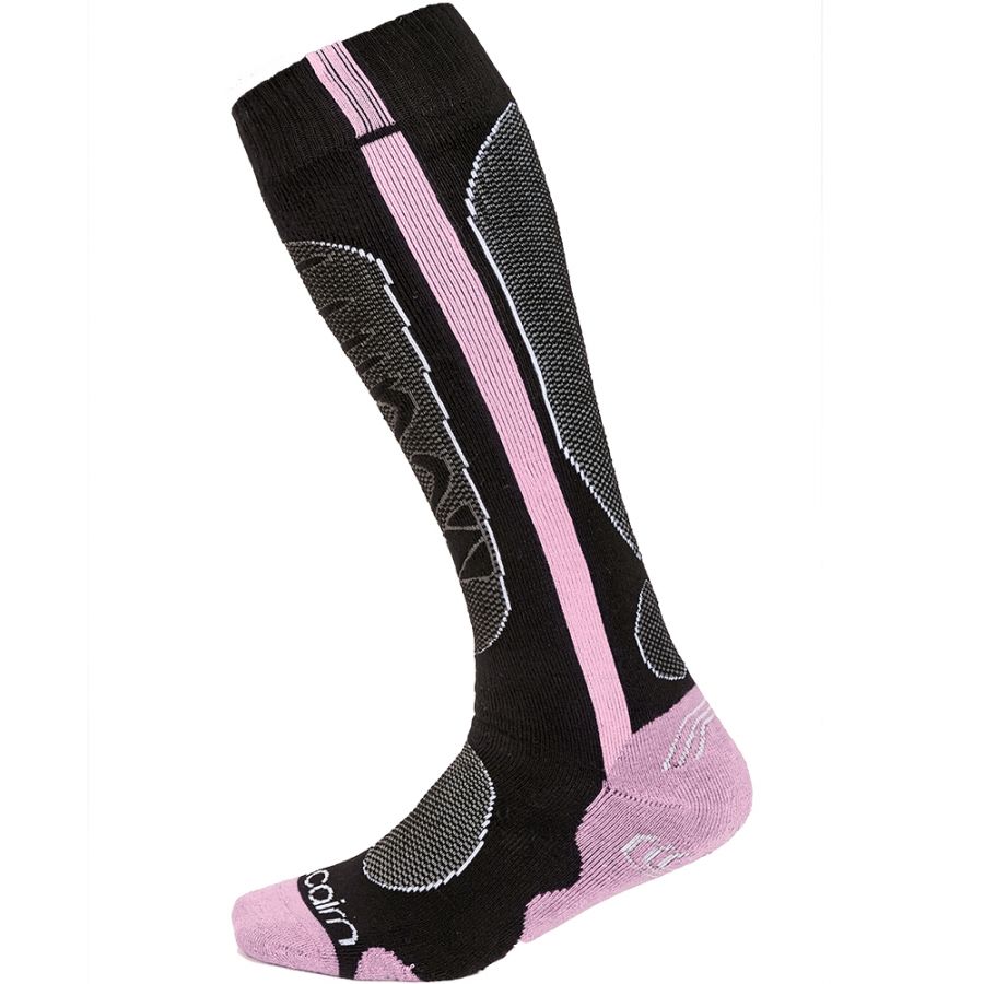 Cairn Spirit, chaussettes de ski, noir/rose