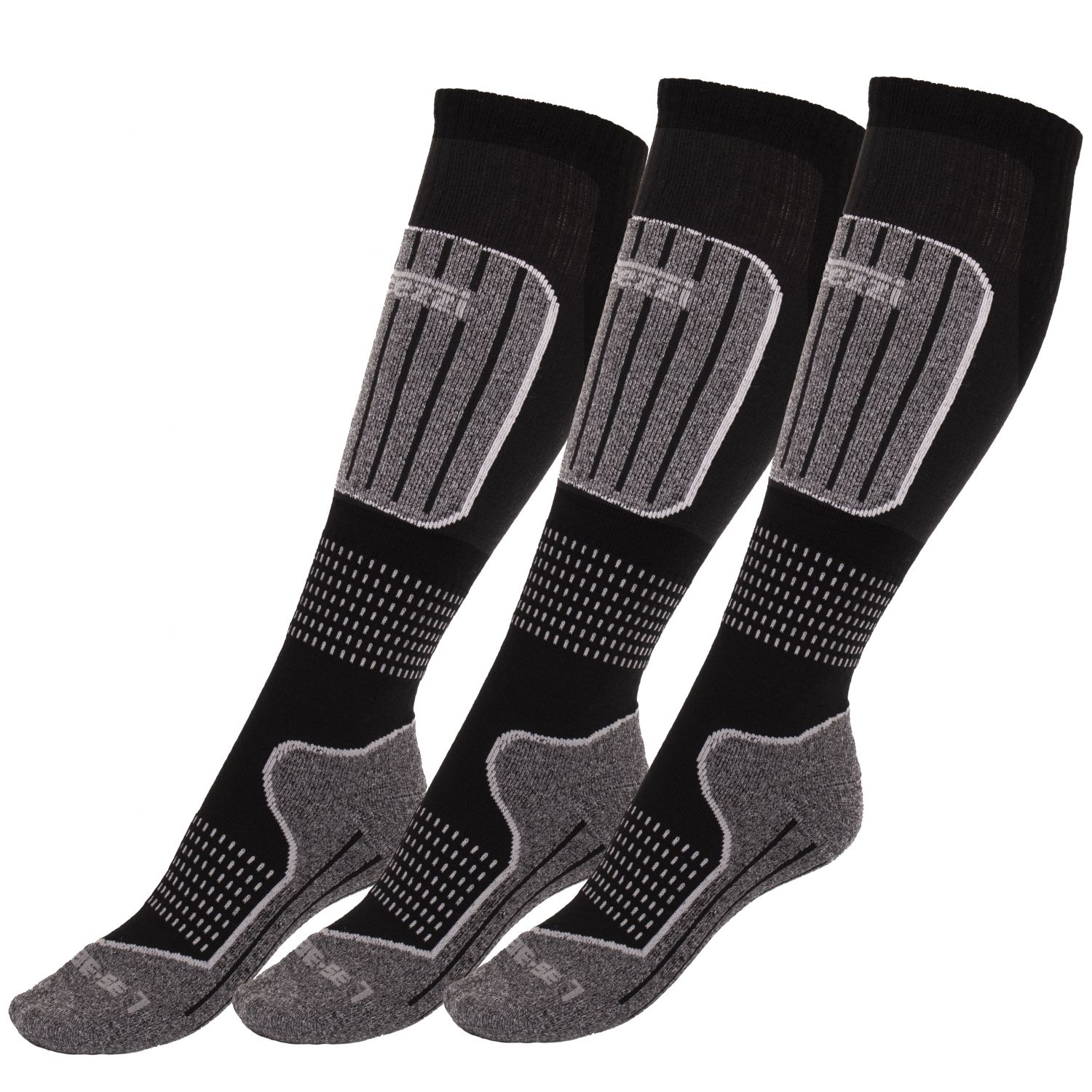 Calze da sci Accezzi Merino 20, 3 paia, nero