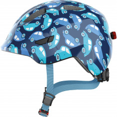 Capacete de bicicleta Abus Smiley 3.0 LED, júnior, azul carro